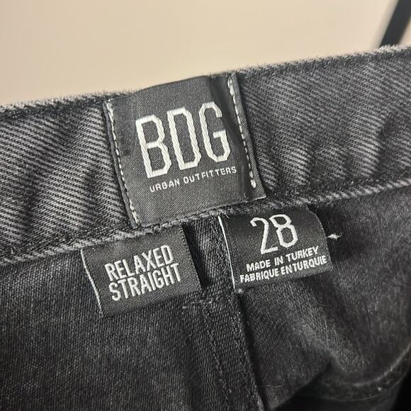 BDG relaxed Straight Distressed Black Jeans Size 28 - Picture 6 of 7
